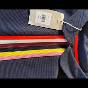 Boden Navy top with stripes. Cotton & Polyester. Unworn.